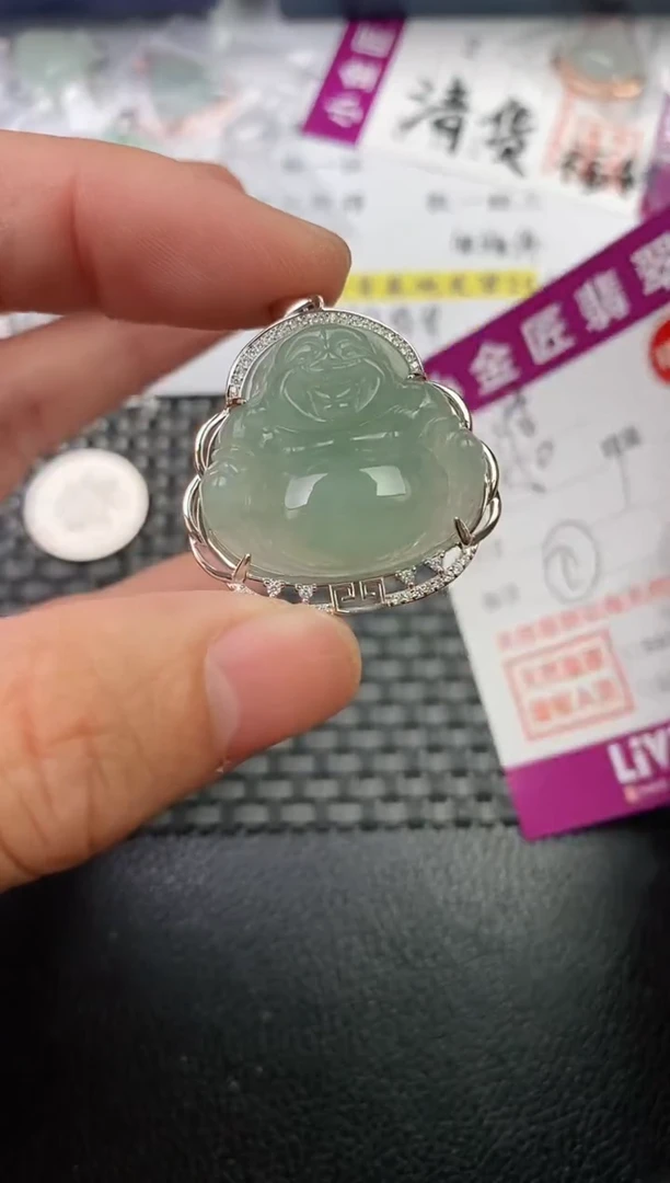 翡翠银S925镶嵌颈饰诗**意挂件