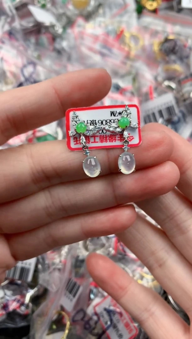 银S925镶嵌戒指翡翠888     9