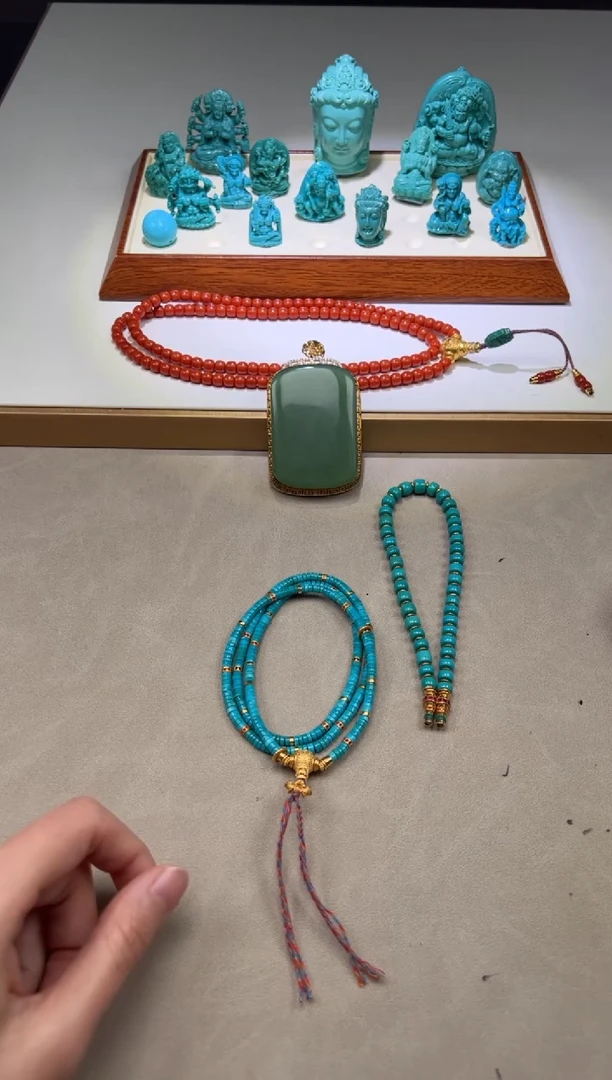 【闪购商品】绿松石手串手串18K金镶嵌手串手串