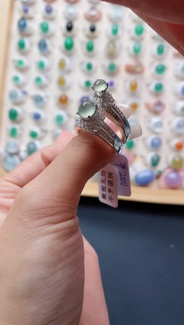 未镶嵌戒指翡翠 天然缅甸翡翠A货333 6-2/3