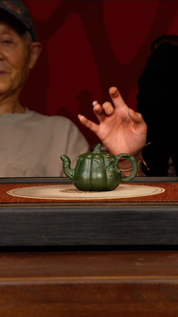 茶壶紫砂宜兴紫砂PQZ 绿泥 南瓜壶