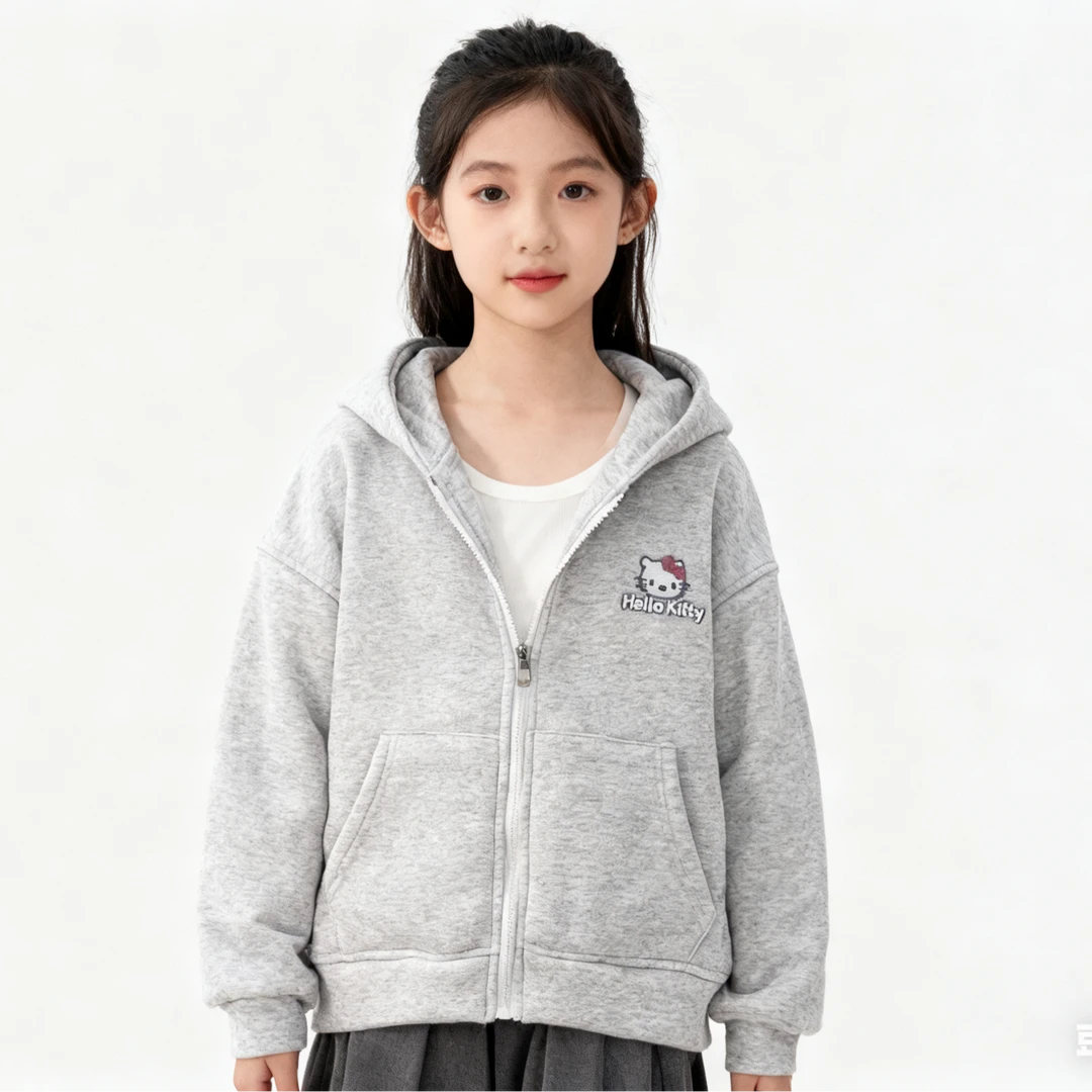 冬季新款女大童加厚整张棉休闲针织外套昂仔25688