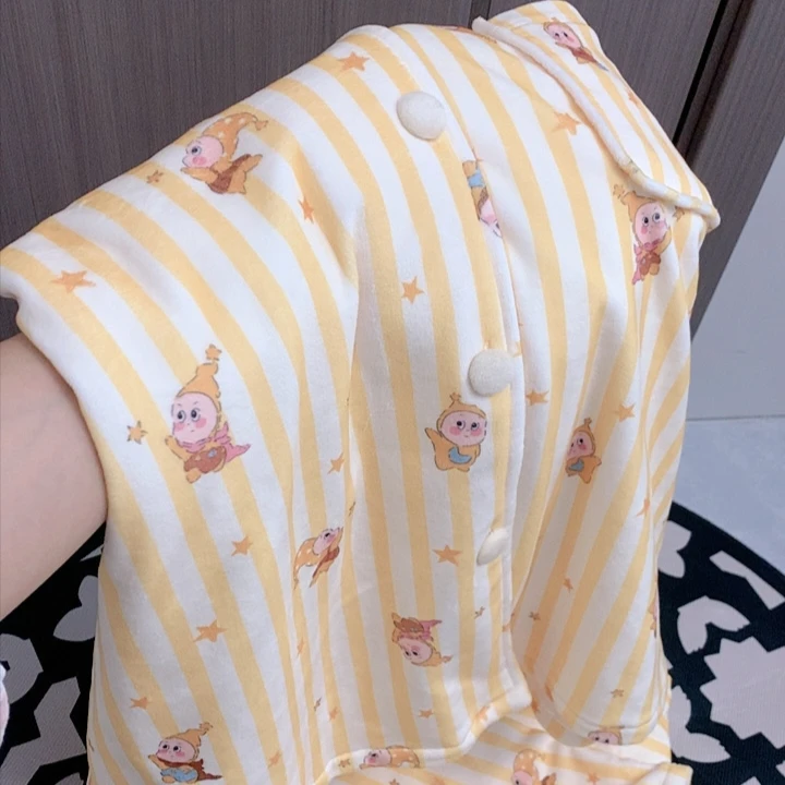 【蓄热型】黄星星秋冬季加厚海岛绒款睡衣女加厚甜美卡通家居服套装