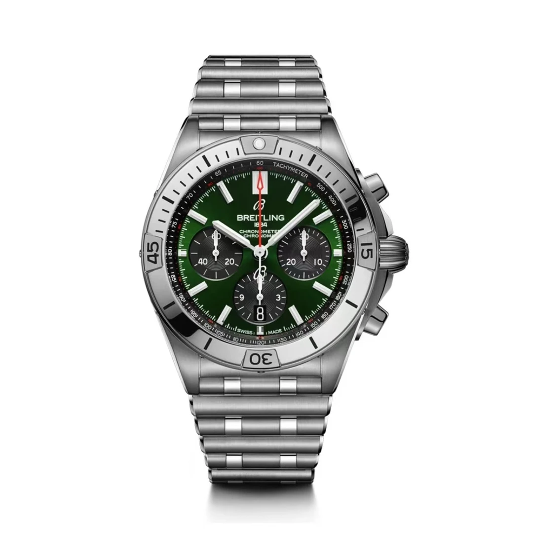 99新 BREITLING/百年灵 机械计时/21年全套/42表径/宾利绿