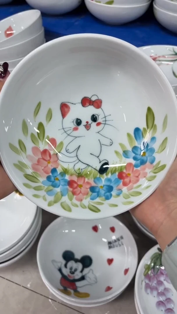 瓷片景德镇陶瓷食品级手绘釉中彩-大胖碗