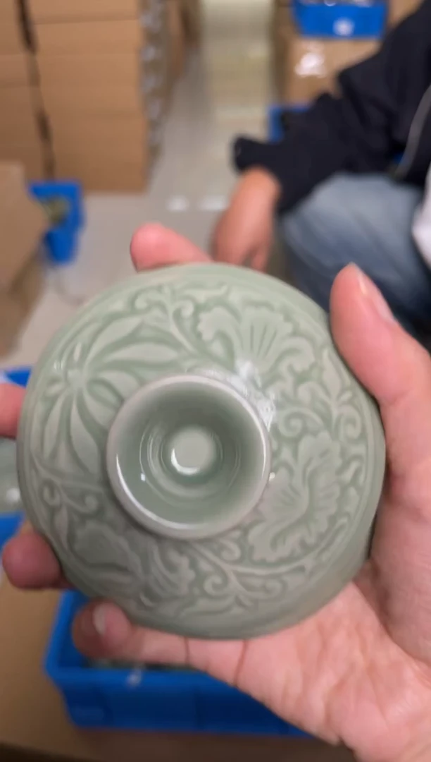 陶瓷青瓷莲纹单独盖子