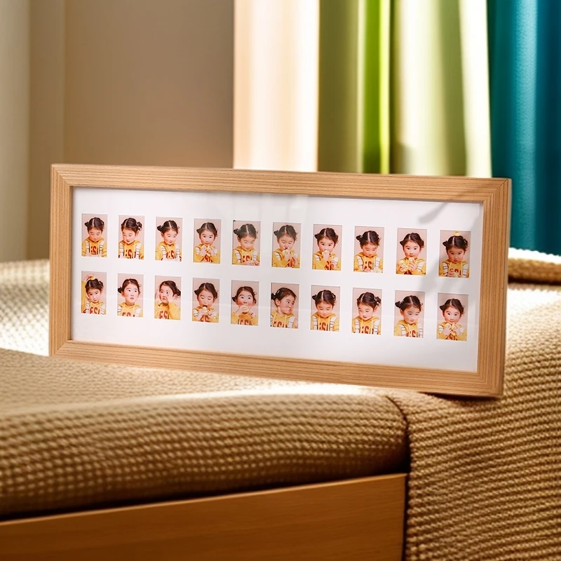 【儿童证件照相框】周岁纪念框宝宝照照片墙相框画框正方形简约家庭