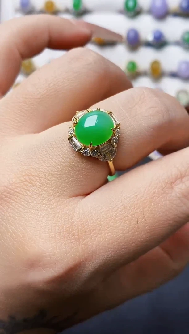 银S925镶嵌戒指翡翠1328