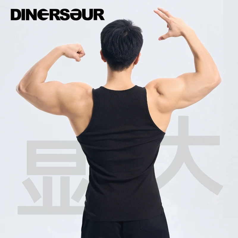 DINERSOUR轻运动休闲健身工字背心男士肌肉修身透气薄款无袖坎肩