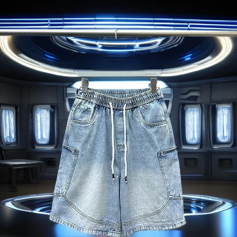 【夏季新款牛仔短裤】-2501-广州UUS-潮牌撤柜短裤男女同款-