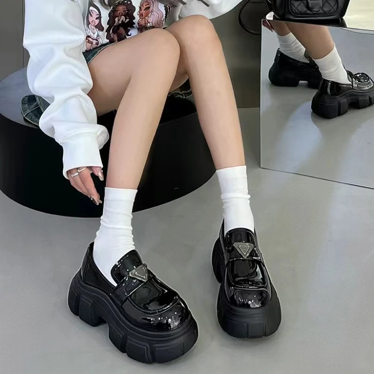 夏款新品厚底软底单鞋圆头复古韩版乐福鞋H0120(拍大一码）