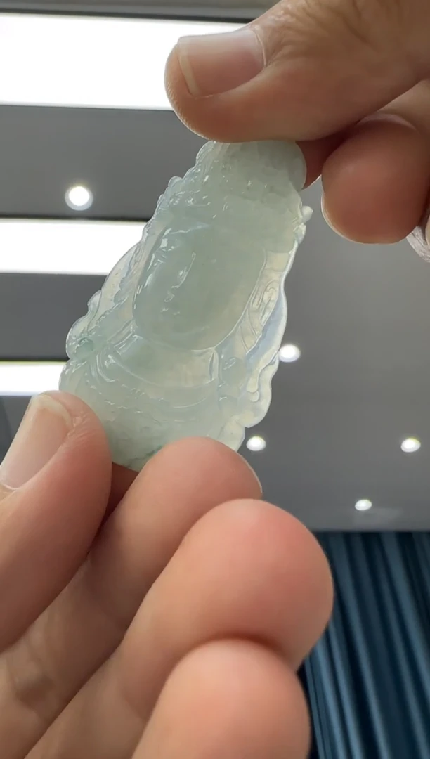 颈饰未镶嵌翡翠天然翡翠A货孤品一件