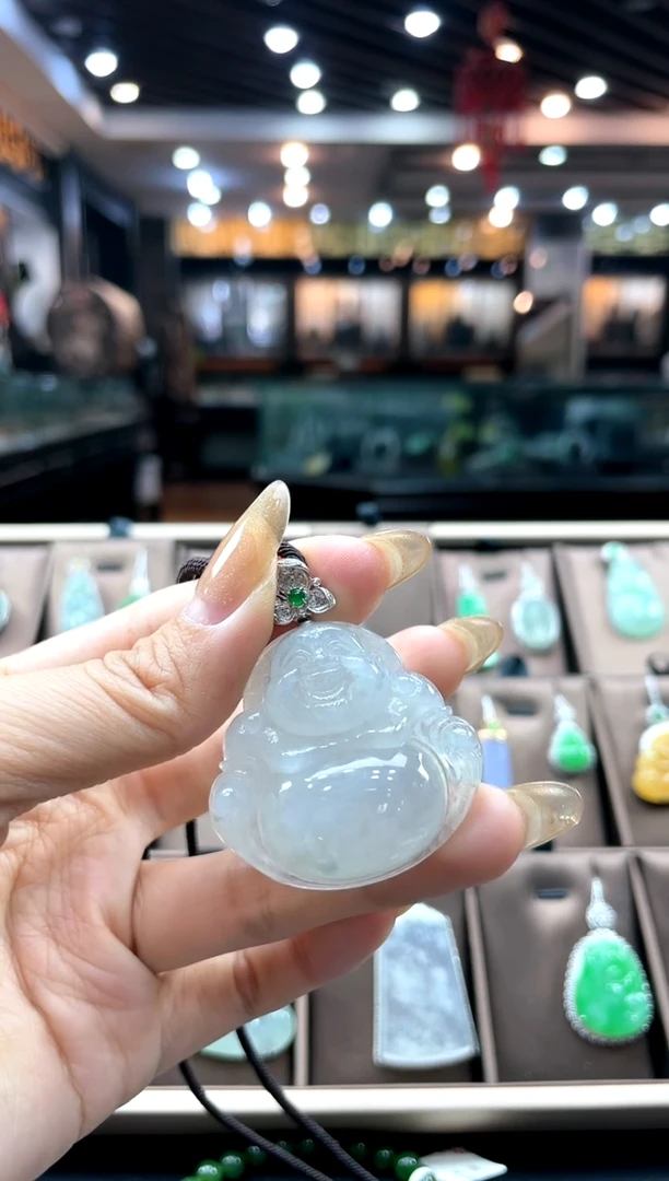 【闪购商品】翡翠颈饰18K金镶嵌佛公