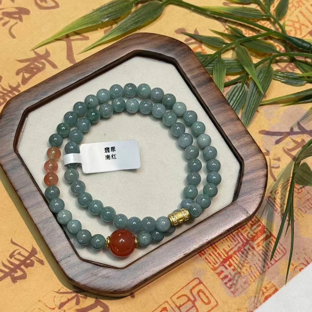 0.6翡翠+0.6南红+1.1+南红顶珠(礼盒装)MK1048