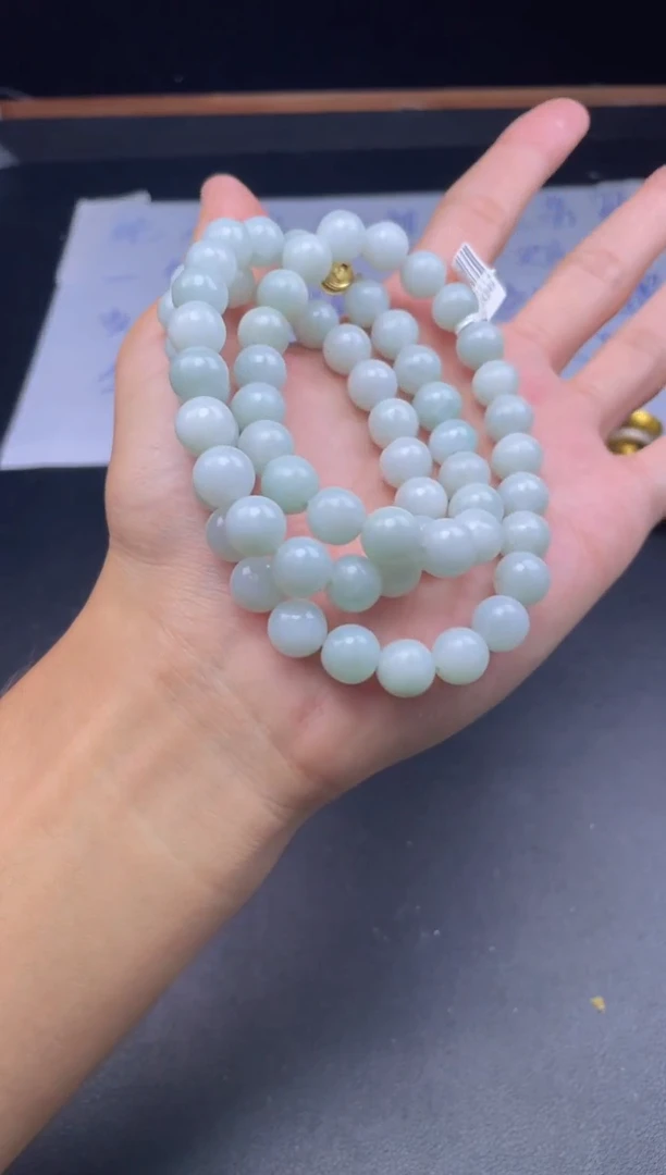 未镶嵌定制翡翠珠串卡9.5