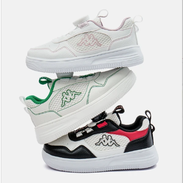 Kappa kids旋钮扣中大童轻便透气板鞋KARY231008