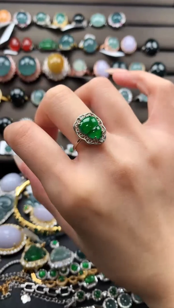 【闪购商品】翡翠戒指银S925镶嵌4342342