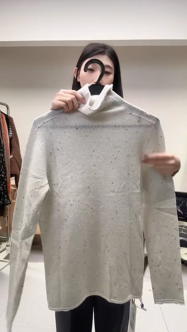 纯色羊毛高领打底衫