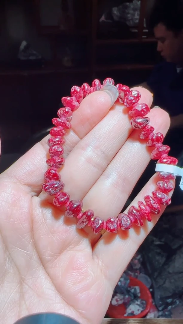 天然辰砂无根砂手链49