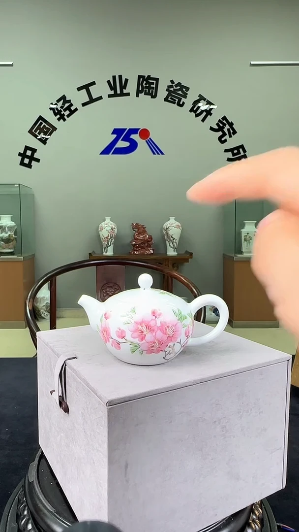 壶甄选-水点桃花茶壶