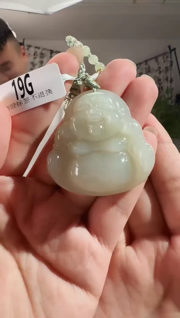 颈饰未镶嵌和田玉45高晴白佛公