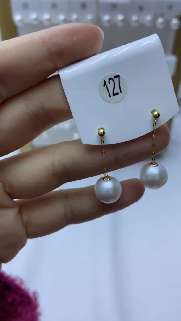 18K金镶嵌耳饰淡水珍珠127