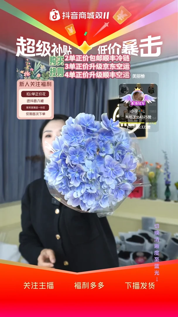 大部分开放少量花苞9号绣球 有色差介意勿拍