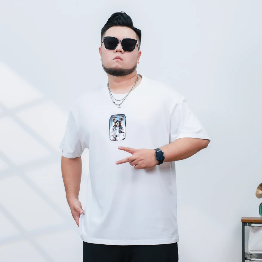 【可乐小熊】夏季棉t恤男士大码男士半袖圆领潮流短袖PB520882