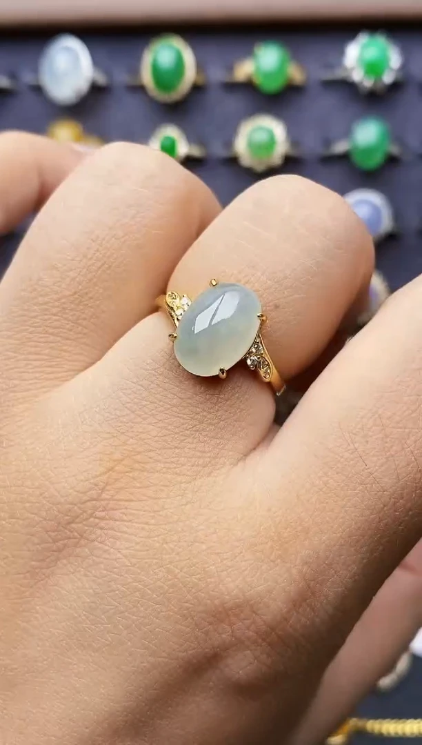 银S925镶嵌戒指翡翠0271