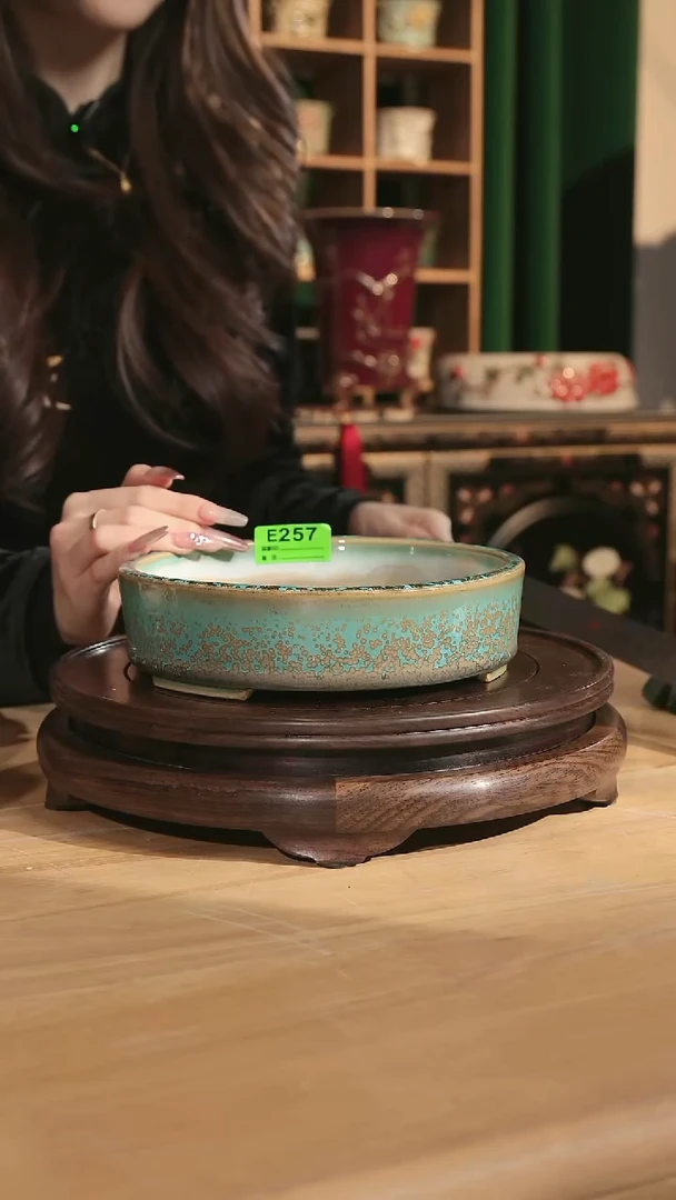 【石湾花盆】7.5寸三脚直身圆盆（水洗）257