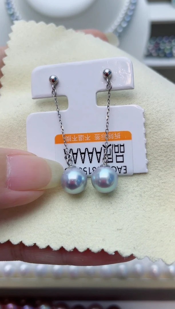 银S925镶嵌耳饰海水珍珠w36