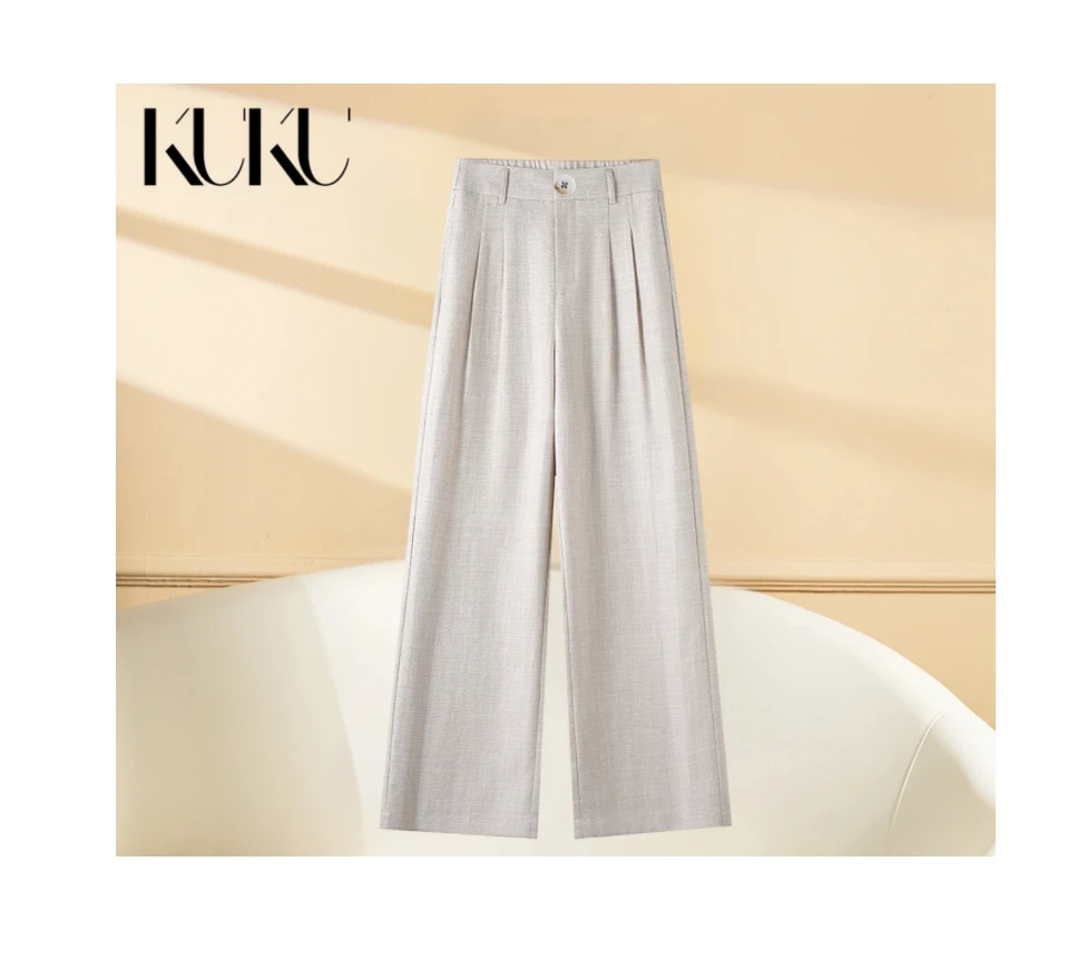 2025夏季新款「海风织语」天丝亚麻高腰显气质瘦直筒裤