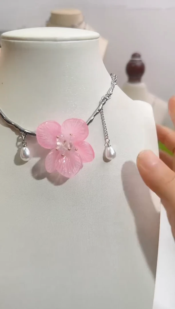 合成立方氧化锆合金锆石合金粉色花朵