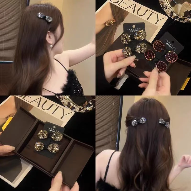 爆闪蝴蝶结刘海夹侧边碎发夹整理bb夹发卡后脑勺鸭嘴夹子发饰女