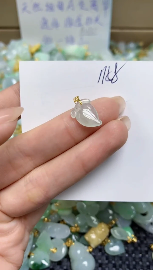 【闪购商品】翡翠颈饰18K金镶嵌天然缅甸A货翡翠