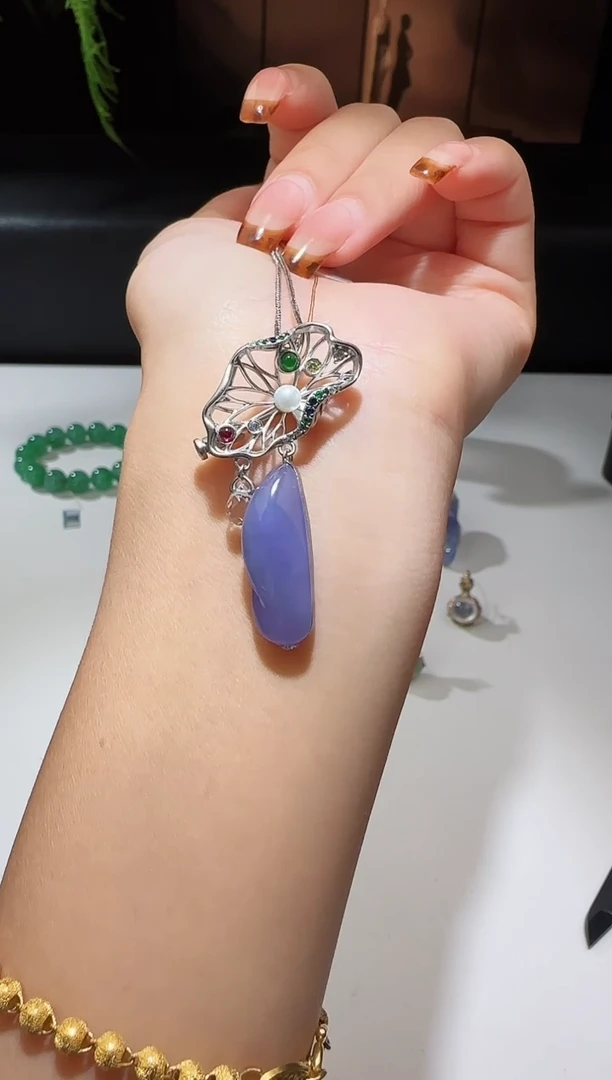 颈饰银S925镶嵌翡翠【鑫鑫】