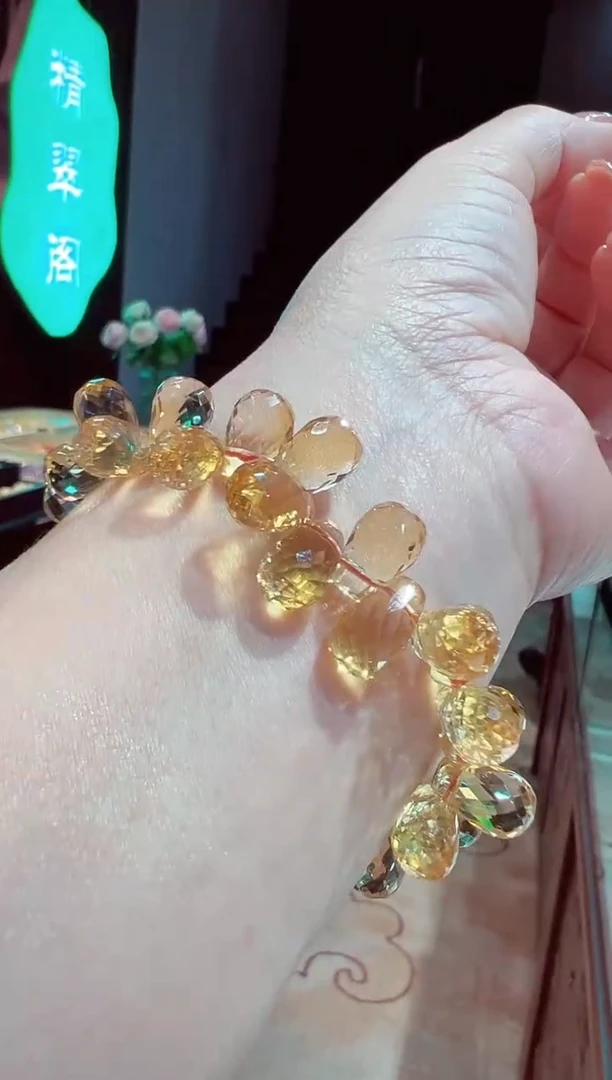 【闪购商品】黄晶手串未镶嵌水晶手串