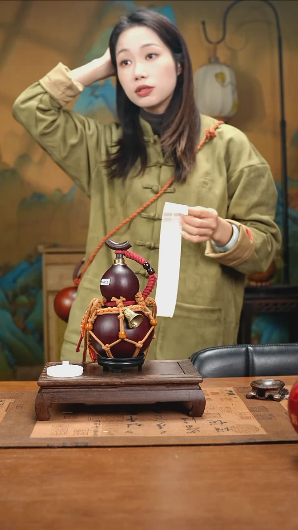 YH062复古网兜款天然酒葫芦（一物一拍）