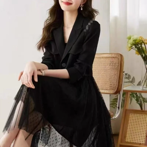S477【专属】时尚夏季背心裙+西装外套两件套裙RS-OLN25AT0003