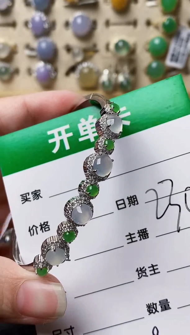 银S925镶嵌戒指翡翠2558