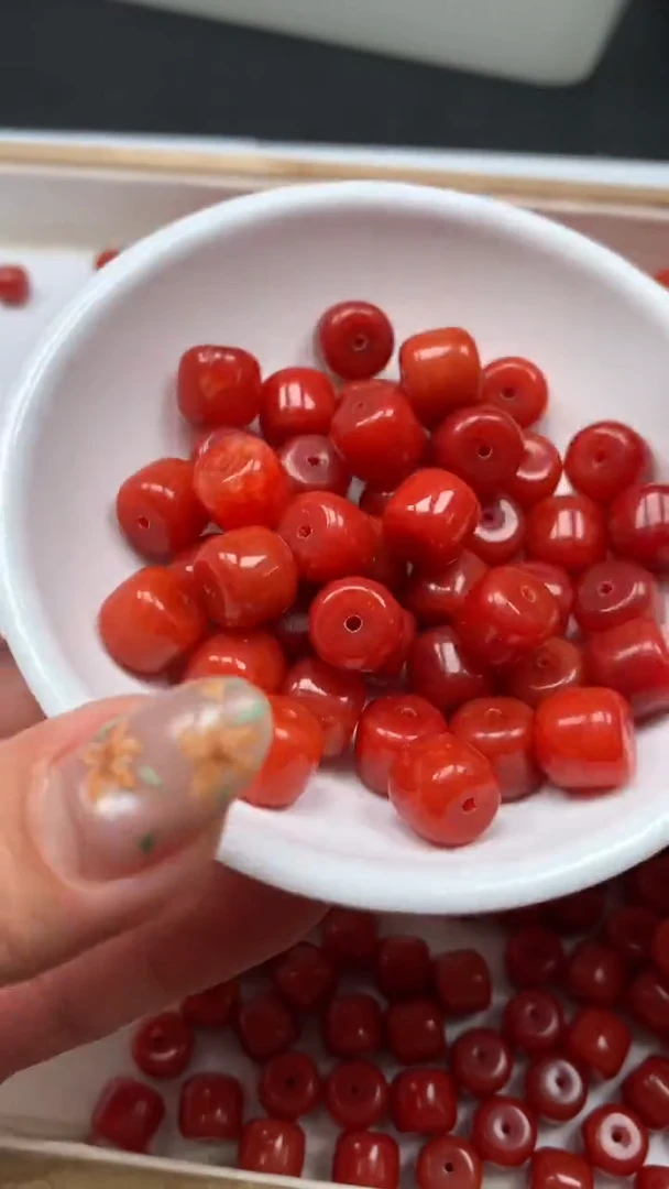 未镶嵌散珠南红玛瑙C506 柿子南红老型9*10mm10个8元