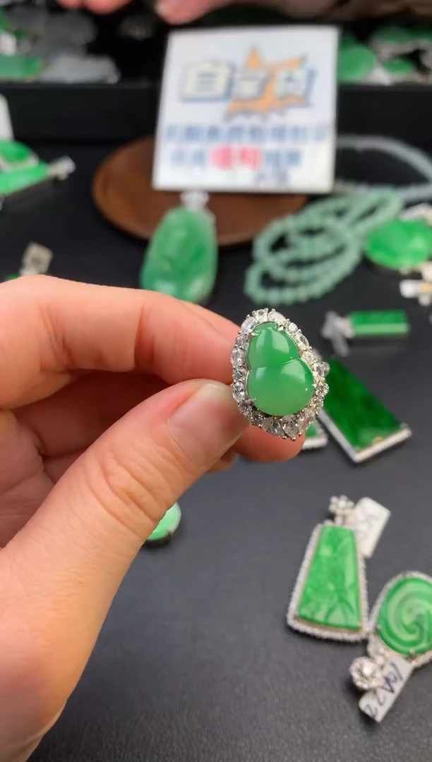 【闪购商品】翡翠戒指银S925镶嵌翡翠1