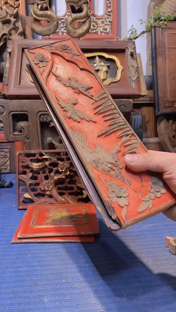 【闪购商品】香樟木老木雕老物件花板有瑕疵完美者慎拍