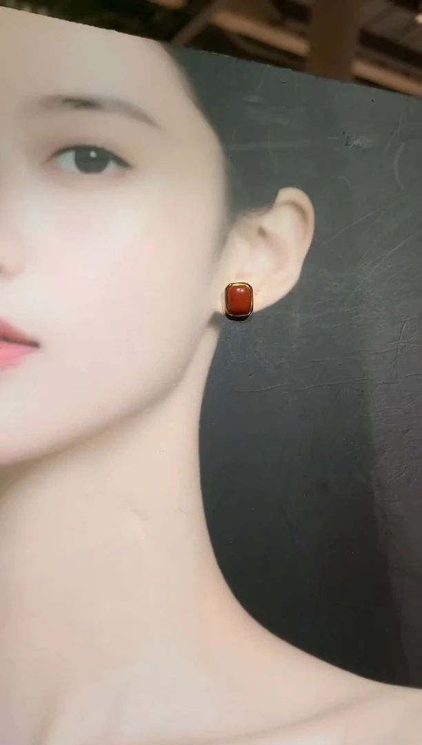 银S925镶嵌南红玛瑙耳饰【宝石世家严选】