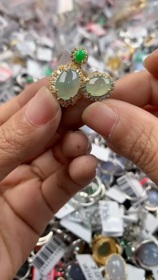 银S925镶嵌戒指翡翠3333----10