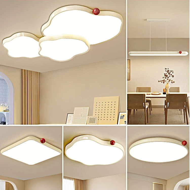 全光谱护眼云朵客厅主灯法式奶油风卧室吸顶灯中山灯具客厅灯