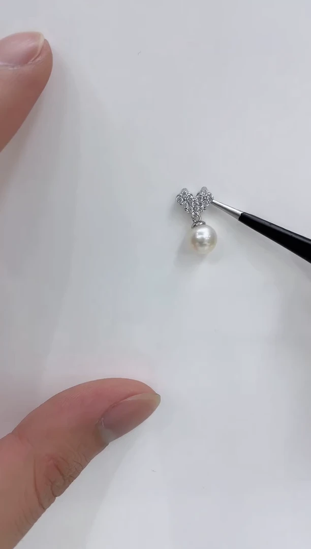 【闪购商品】海水珍珠吊坠(不含链)银S925镶嵌海水珍珠吊坠