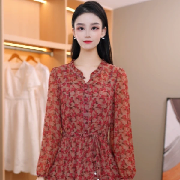 时尚气质新款洋气减龄显瘦连衣裙M-4XL