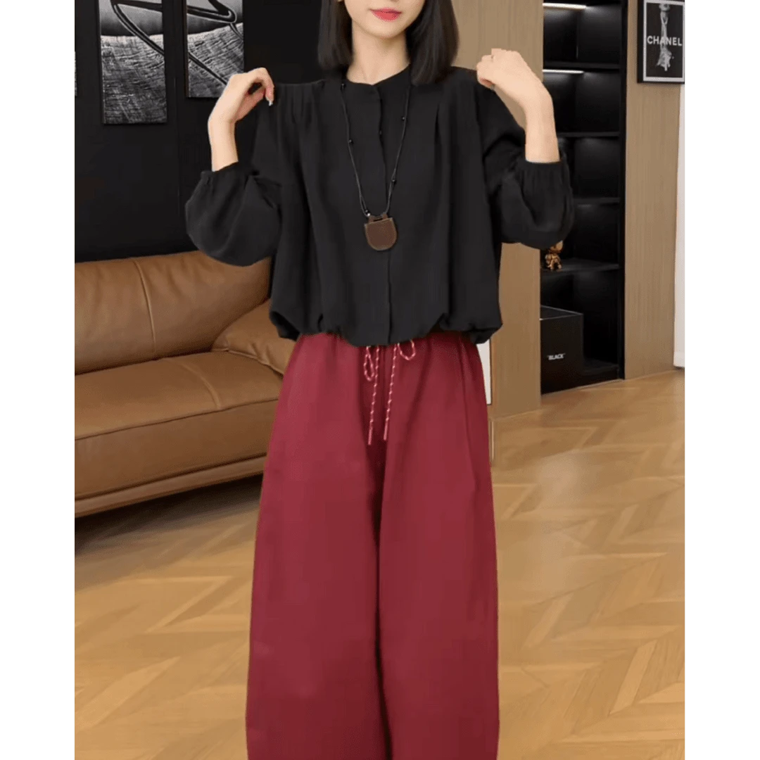 2025早秋新款小众纯色女时尚气质女装高级今年出游服装女套装秋季