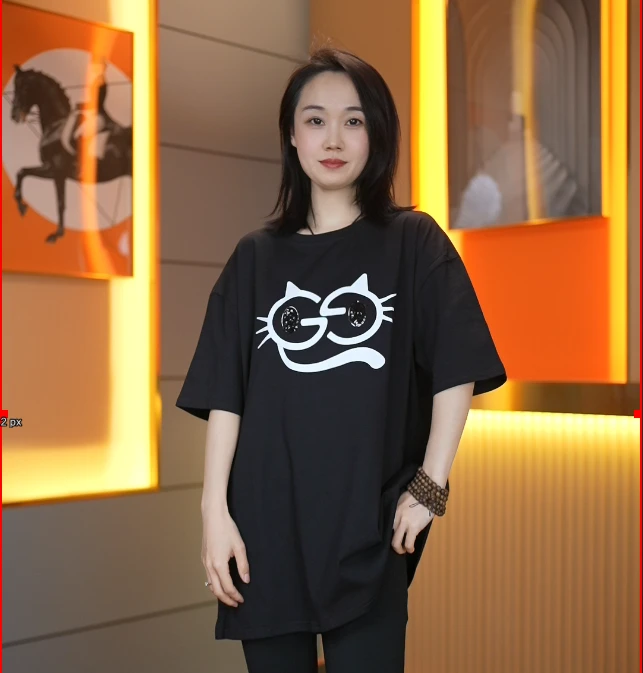 孤品~t恤大码时尚夏季宽松不开叉长款方块印花显瘦休闲瑜伽微喇裤